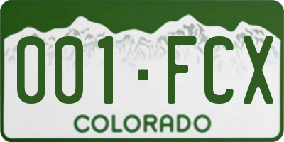CO license plate 001FCX