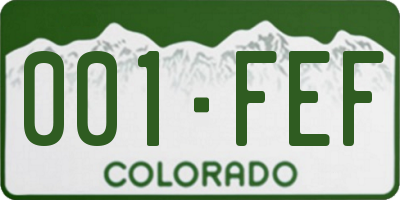 CO license plate 001FEF