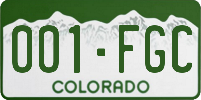 CO license plate 001FGC