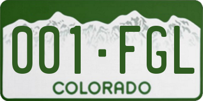 CO license plate 001FGL