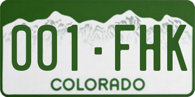 CO license plate 001FHK