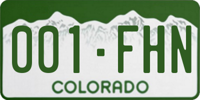CO license plate 001FHN