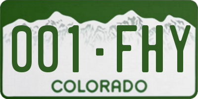 CO license plate 001FHY