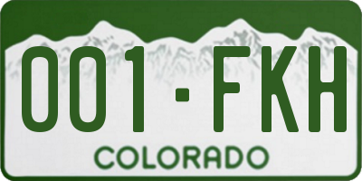 CO license plate 001FKH