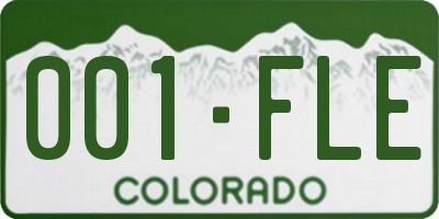 CO license plate 001FLE