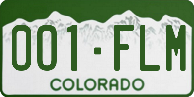 CO license plate 001FLM
