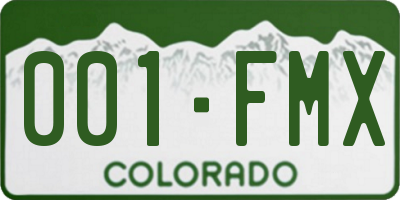CO license plate 001FMX
