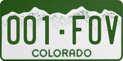CO license plate 001FOV