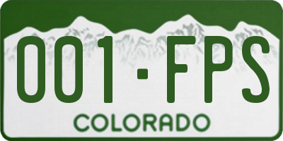 CO license plate 001FPS