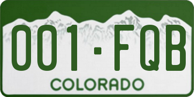 CO license plate 001FQB