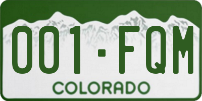 CO license plate 001FQM
