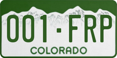 CO license plate 001FRP