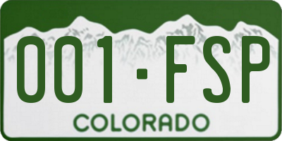 CO license plate 001FSP