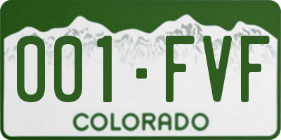CO license plate 001FVF
