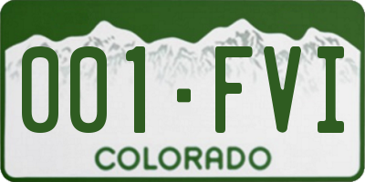 CO license plate 001FVI
