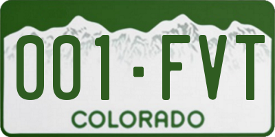 CO license plate 001FVT