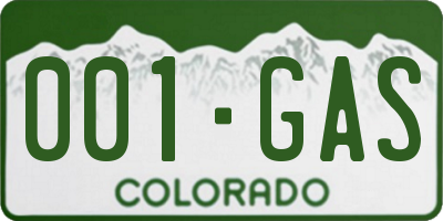 CO license plate 001GAS