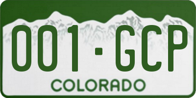 CO license plate 001GCP