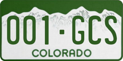 CO license plate 001GCS