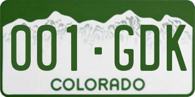 CO license plate 001GDK