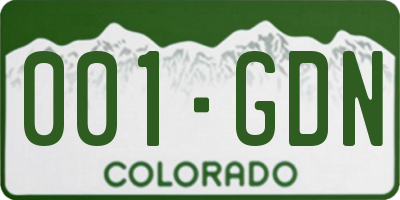 CO license plate 001GDN