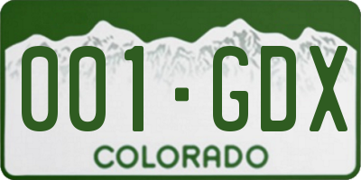 CO license plate 001GDX