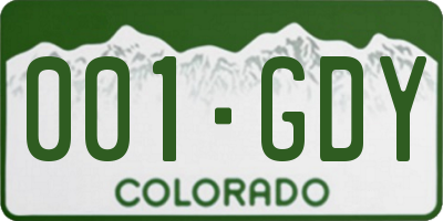 CO license plate 001GDY