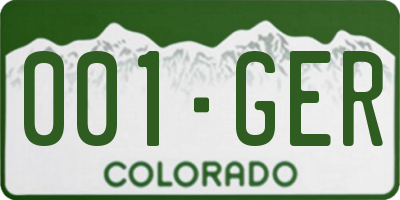 CO license plate 001GER