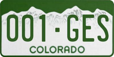 CO license plate 001GES