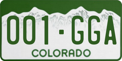 CO license plate 001GGA