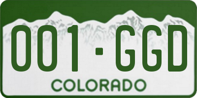 CO license plate 001GGD