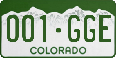 CO license plate 001GGE