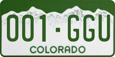 CO license plate 001GGU