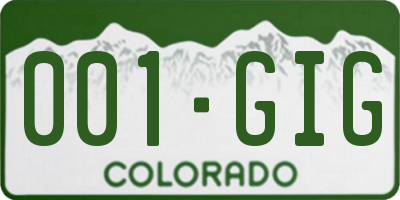 CO license plate 001GIG