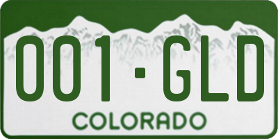 CO license plate 001GLD