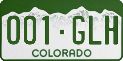 CO license plate 001GLH