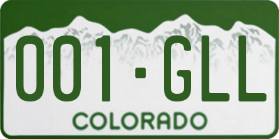 CO license plate 001GLL
