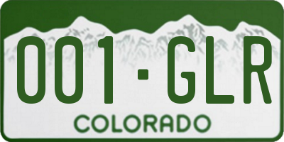 CO license plate 001GLR