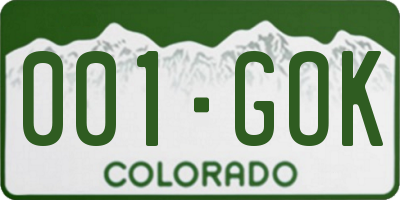 CO license plate 001GOK