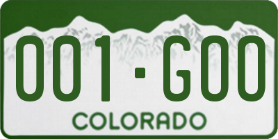 CO license plate 001GOO