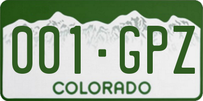 CO license plate 001GPZ