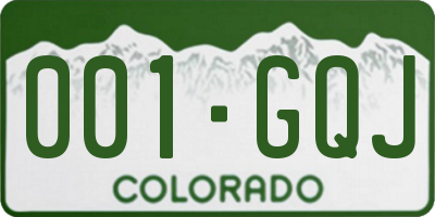CO license plate 001GQJ