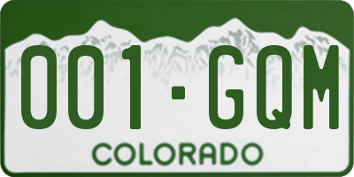 CO license plate 001GQM