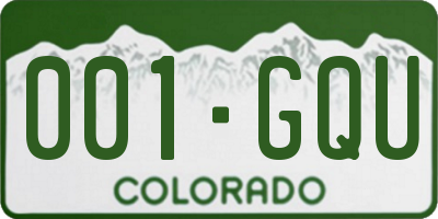CO license plate 001GQU
