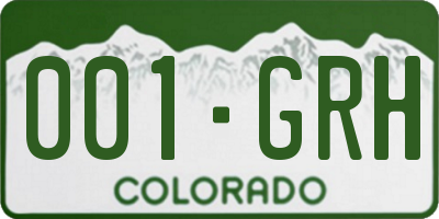 CO license plate 001GRH