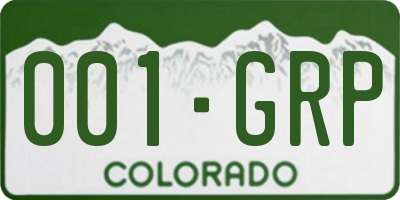 CO license plate 001GRP