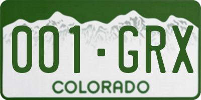 CO license plate 001GRX