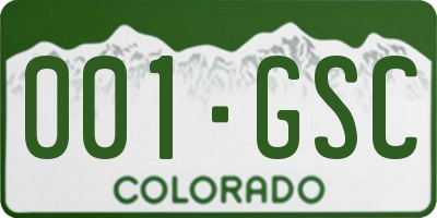CO license plate 001GSC