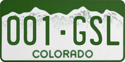 CO license plate 001GSL