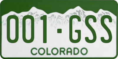 CO license plate 001GSS